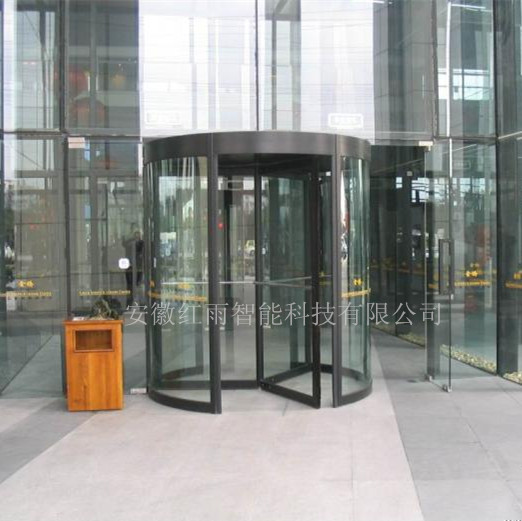黑钛金304拉丝不锈钢手动手推三翼旋转门