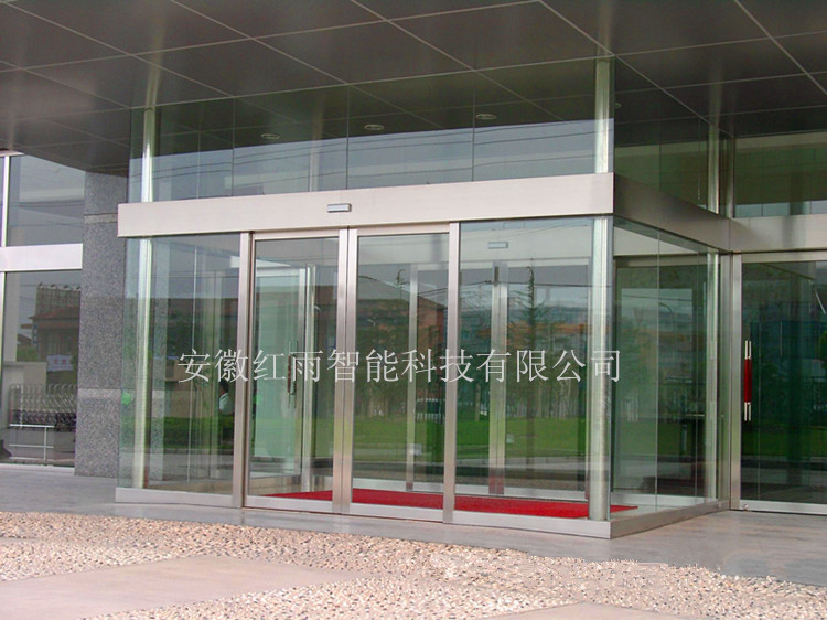不锈钢有框感应联动门工程施工案例图