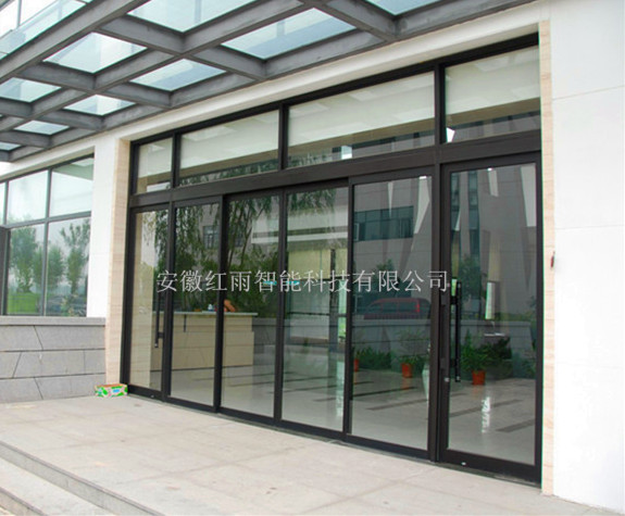 定制黑色铝型材自动门玻璃门